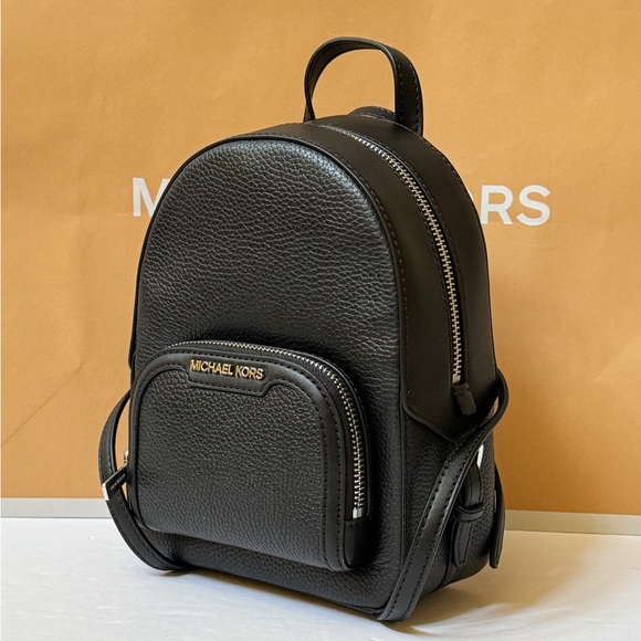 Michael Kors Jaycee XS MINI Convertible Zip Pocket Backpack Black/Silver - Picture 4 of 12